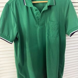 Helly Hansen Green Polo with Contrast Trim and Chest Pocket